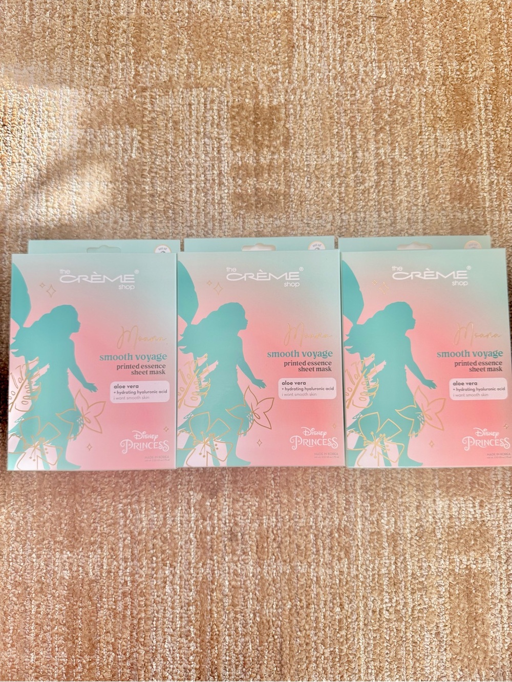 Disney Moana x The Crème Shop Set of 3 Facial Sheet Masks Per Pack (3 Packs)